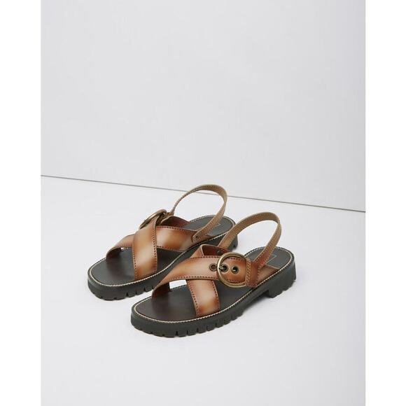 Marc Jacobs Leather Criss-Cross Buckle Strap Sandal - Picture 1 of 15